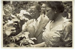 President Tubman examines a plant