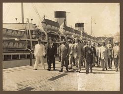 President William V. S. Tubman visiting port and drydocks in Naples