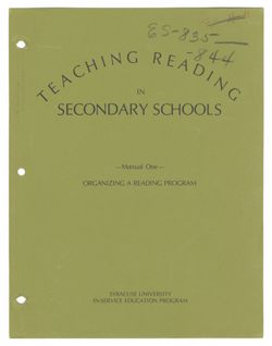 Teaching Reading in Secondary Schools