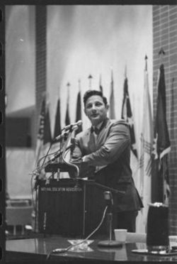 Senator Birch Bayh speaking