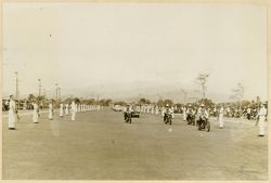 Procession on vehicles for fairwell at George VI Memorial Park