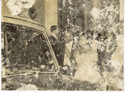 President William V. S. Tubman and Mrs. Tubman in formal attire exit event