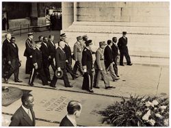 President William V. S. Tubman and others leaving the Tomb of the Unknown Solider at the Arc de Triomphe