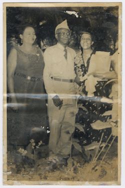 Portrait of President Tubman with female guests