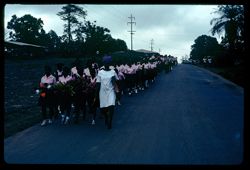 School girls preparing for the visit of US President Carter