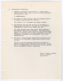 27: Recommendations of the Self-Study Committee Regarding Summer Sessions, ca. 05 November 1968