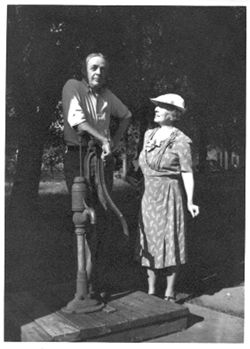 Hohenberger and unidentified female at pump