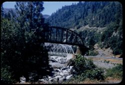 Western Pacific and Hwy 40A bridges over Feather river at Tobin. Plumas county.