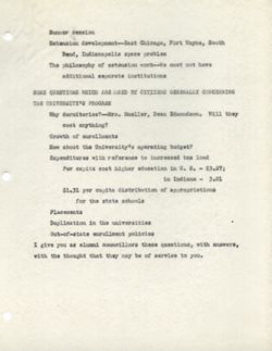 "Outline Used at District Councillors' Meeting" -Indiana University May 11, 1940