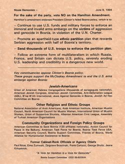 Arms Embargo - Legislation - Letters Received, Jun 6-9 1994