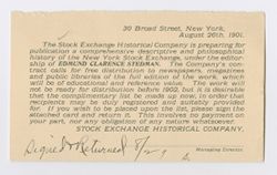 Stock Exchange Historical Company 1901