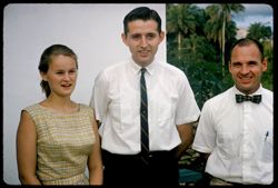 Peace Corps volunteer Lefflers on left & Clyde Titus, Peace Corps staff, on right