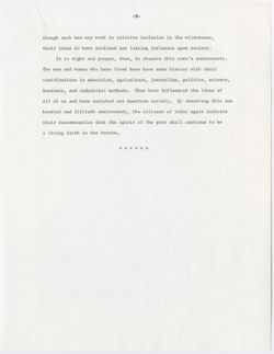 "Speech - Anniversary, New Harmony," June 20, 1964