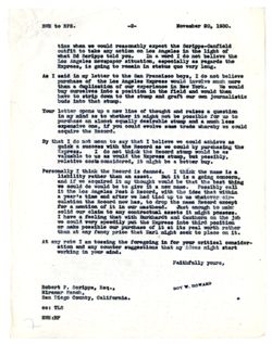 20 November 1930: To: Robert P. Scripps. From: Roy W. Howard.