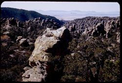View west from trail around top at Massai Pt. (6871 ft.) Chiricahua.