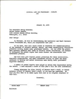 Letter from Birch Bayh and Robert Dole to George McGovern, January 30, 1979