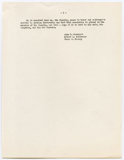 Memorial Resolution for William O. Lynch, ca. 16 April 1957
