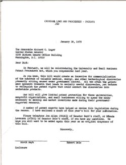 Letter from Birch Bayh and Robert Dole to Richard Lugar, January 30, 1979