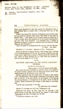 The Territorial Papers of the United States, Vol. XIX, edited by Clarence E. Carter, pp. 611-612.