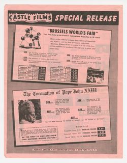 Peerless Camera Stores: Castle Films catalog