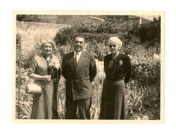 Margaret Howard and two others standing outdoors