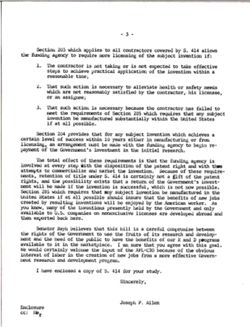 Letter from Joseph P. Allen to Dennis Chamot of the AFL-CIO Department of Professional Employees, April 30, 1979