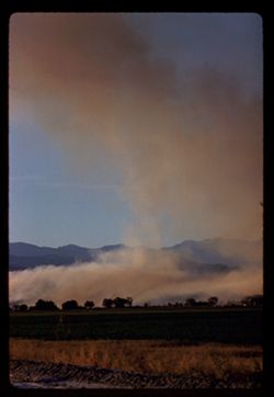 Smoke cloud in Coachella Valley near Indio