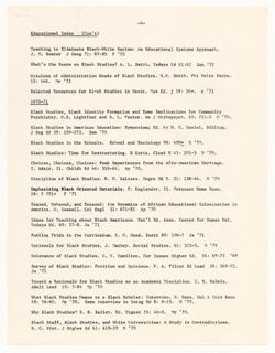 A Partial Listing of Articles about Black Studies (1970-77) c1977-1978