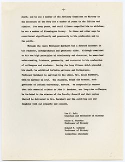 19: Memorial Resolution for John D. Barnhart, ca. 20 February 1968