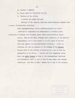 "Notes for Remarks News Clinic Journalism Class." -Mellett Auditorium November 30, 1954
