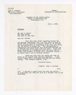 4 June 1956: To: George K. Jue. From: Roy W. Howard.
