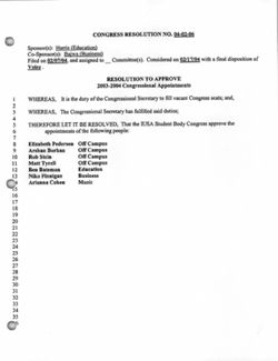 04-02-06 Resolution to Approve 2003-2004 Congressional Appointments