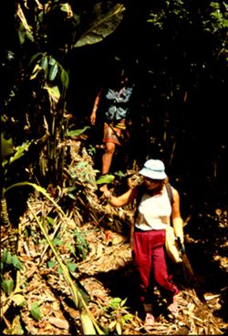 Woman and Stephanie Kane walking in monte