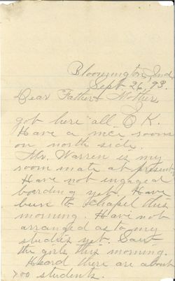 Daniel W. Biddle correspondence, September 1893-March 1895, C700