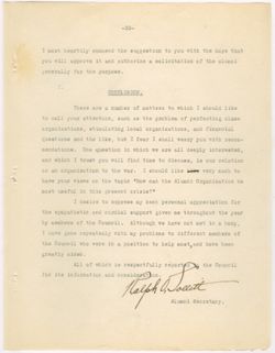 Secretary reports to Council, 1914-1917