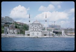 Dolmabahci Mosque and Istanbul Hilton from Bosporus steamer