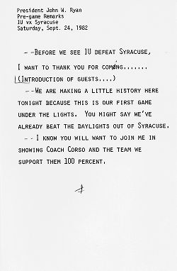 IU vs. Syracuse, 24 Sep 1982