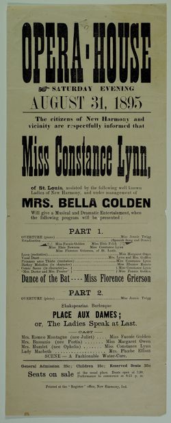 Dance of the Bat and Place Aux Dames, performed on 1895, Aug 31