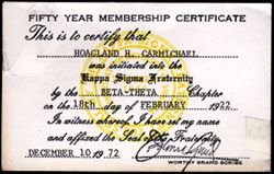Kappa Sigma Fraternity. Fifty-year membership.