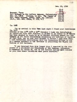 Bouquet, Henry. The Papers of Col. Henry Bouquet, edited by Donald H. Kent and Sylvester K. Stevens, Series 21634, p. 110.