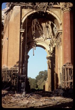 Rotunda of Palace of Fine Arts being wrecked