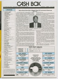 Cashbox, "Black Music Must Gain a Bigger Share of Commercial Revenues," by Tom Draper, June 15, 1985.