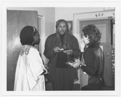 Julie Dash speaking with Klotman and attendee of BFC/A event