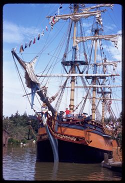 Sailing ship Columbia at dock in Disneyland