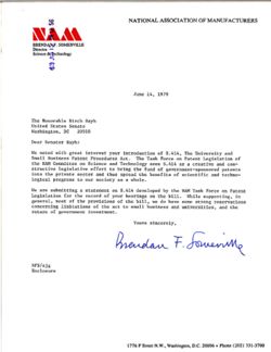 Letter from Brendan F. Somerville to Birch Bayh, June 14, 1979