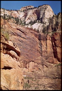 Part of canyon wall, Northend Zion Nat'l Park