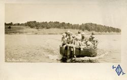 Summer Camp: Group of boys in motor boat