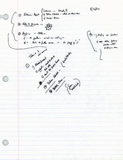 "9/16/03" [Hamilton’s handwritten notes], September 16, 2003