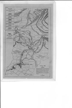 Glacial map of Indiana : showing glacial boundary with glacial lakes within the driftless area due to ponded drainage ...
