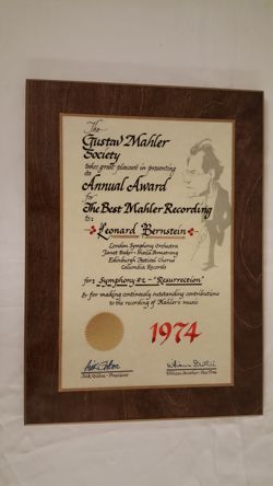 Mahler Society Award 1974
